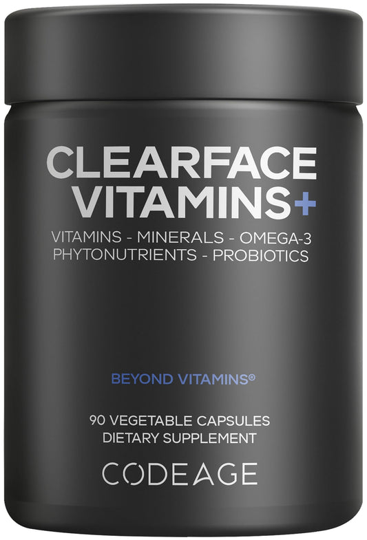 Codeage Clearface frasco de 90 cápsulas, apoyo diario para la piel