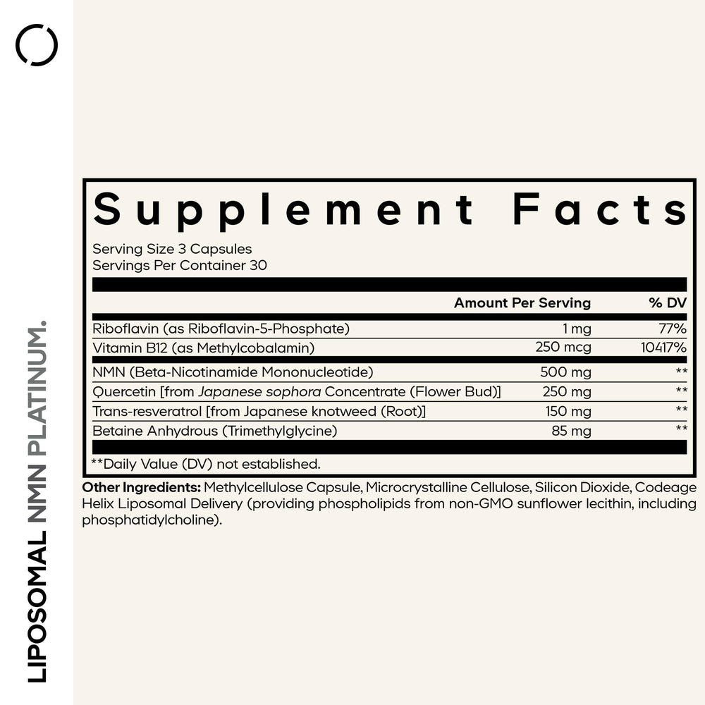 Codeage cápsula abierta con polvo liposomal y vista del contenido