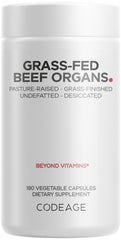 Codeage Grass-Fed Beef Organs liver desiccated capsule close-up for daily nourishment