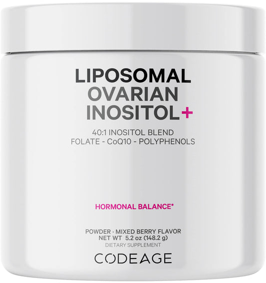 Codeage Liposomal Inositol, frasco, facilita la toma diaria con envase práctico.