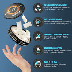 CogniBlaze etiqueta con ingredientes clave, transparencia y trazabilidad