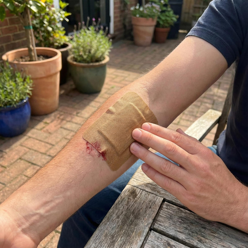Cohortstar apósito aplicado en rodilla protege durante movimiento