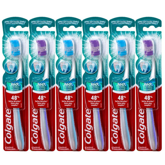 Colgate 360 vista frontal del pack de seis, conveniencia y recambio