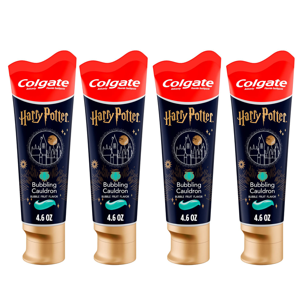 Colgate Harry Potter paquete frontal mostrando diseño y beneficio motivador
