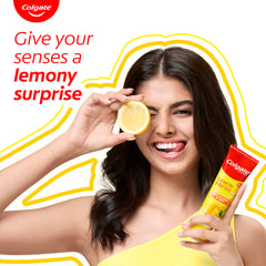 Colgate gel textura en tubo abierto que muestra consistencia en gel