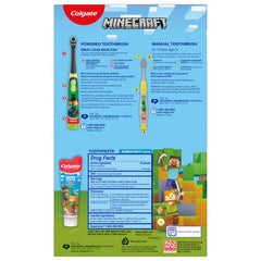 Colgate Minecraft escena en baño infantil que muestra uso cotidiano y diversión