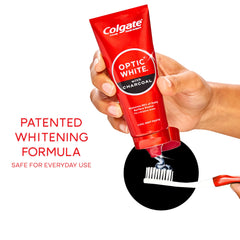 Colgate Optic White etiqueta del producto con información de ingredientes clave