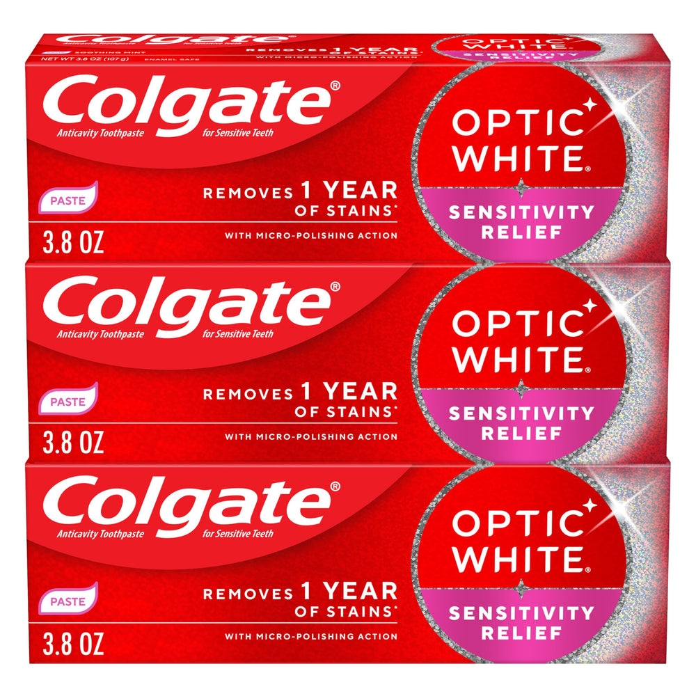 Colgate Optic White frontal mostrando el pack y beneficios visibles