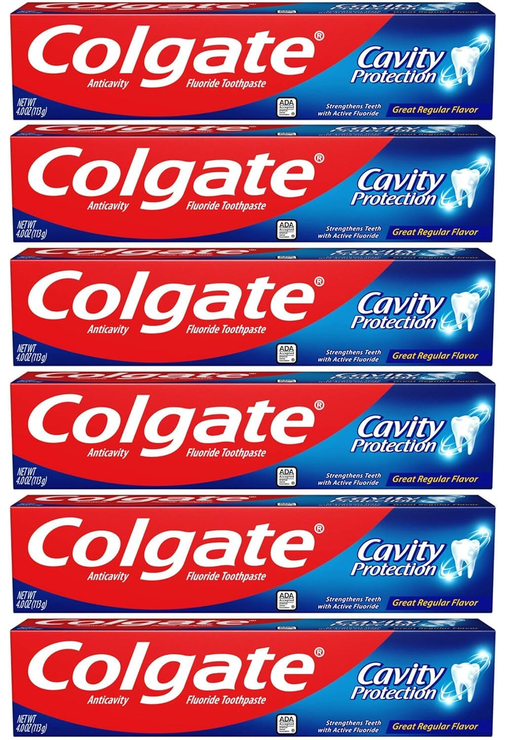 Colgate frontal del paquete muestra diseño y ahorro