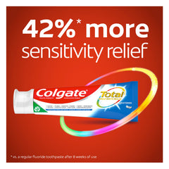 Colgate Total textura de la pasta en primer plano para ver el brillo