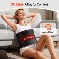 Comfytemp pad junto a una persona para ver escala y cobertura corporal clara