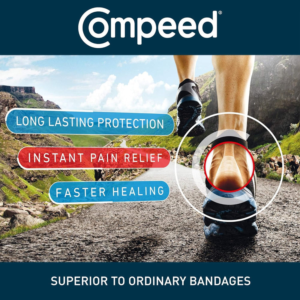 Compeed parche en zapatillas durante caminata para protección duradera
