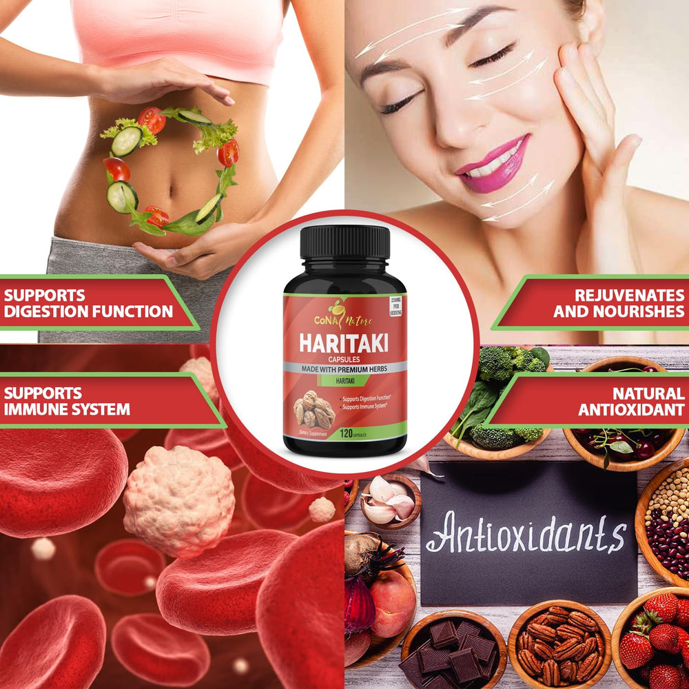 Cona Nature polvo de Haritaki a granel mostrando origen natural y beneficio nutritivo