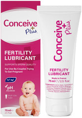 CONCEIVE PLUS frente del tubo mostrando diseño y tamaño útil