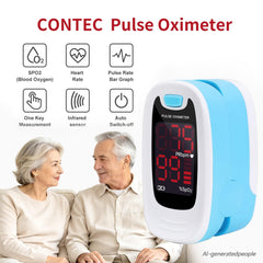 CONTEC CMS50M clip suave para el dedo mostrando ajuste cómodo y uso prolongado