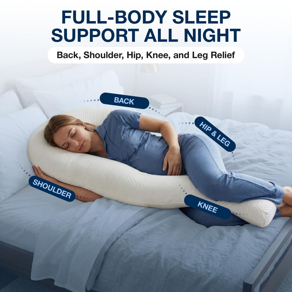Contour persona durmiendo de lado con la almohada sosteniendo cadera y pierna