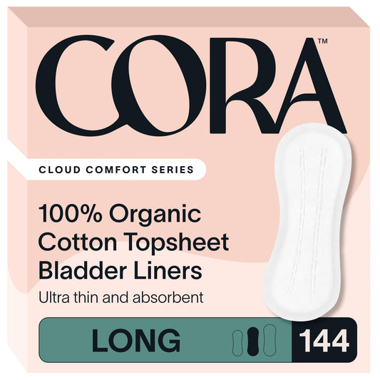 Cora empaque frontal mostrando 144 protectores y beneficios