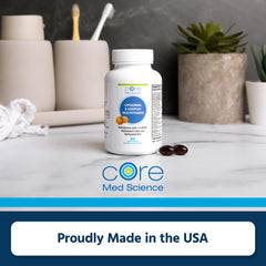 Core Med Science producto junto a desayuno equilibrado para uso diario