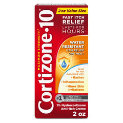 Cortizone 10 frente del tubo mostrando la marca y beneficio calmante