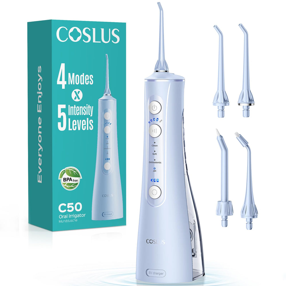 COSLUS C50 vista frontal mostrando controles y estructura portátil, limpieza eficiente