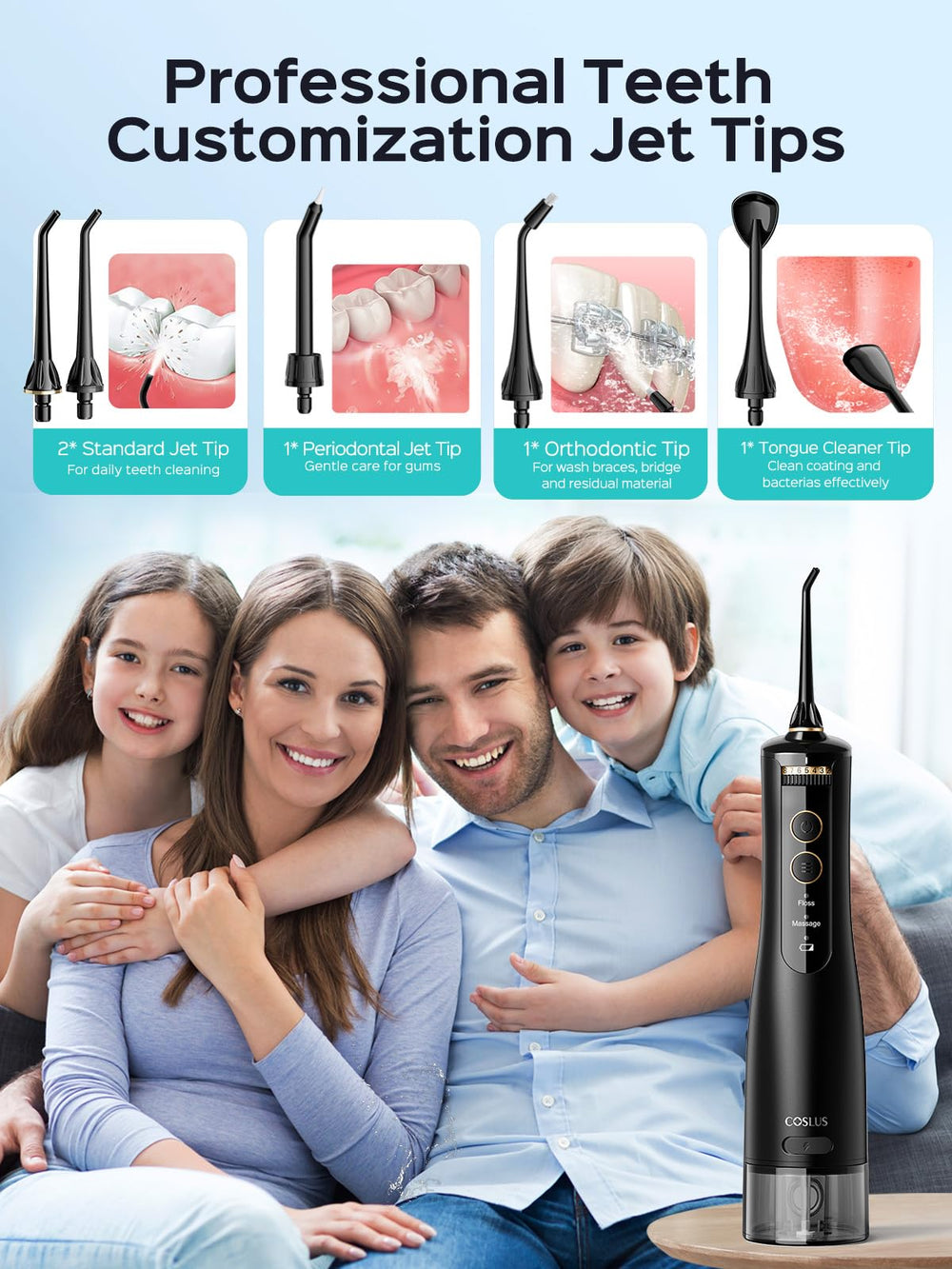 COSLUS E40 guardado en estuche de viaje dentro de un neceser listo para desplazamientos