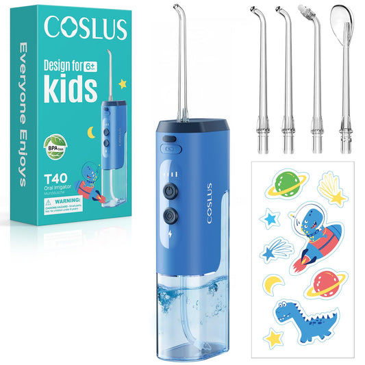 COSLUS T40 vista frontal del irrigador portátil con diseño infantil práctico