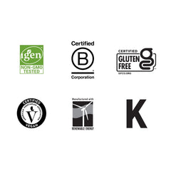 Country Life etiqueta con certificaciones vegano y sin gluten confiables