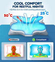 Cozyplayer persona durmiendo de lado demostrando soporte cervical