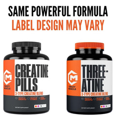 Comparación Crazy Muscle pastillas versus polvo destacando conveniencia