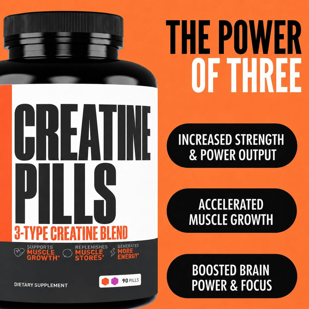 Crazy Muscle pastillas Threeatine junto a botella de agua antes de entrenar, rápido consumo