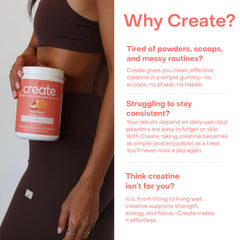 Sour peach flavor invites refreshing daily use with Create gummies.