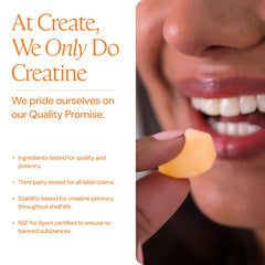 Create etiqueta con ingredientes y concentración Creapure visible