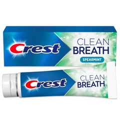 Crest frente del tubo mostrando el envase y frescor spearmint