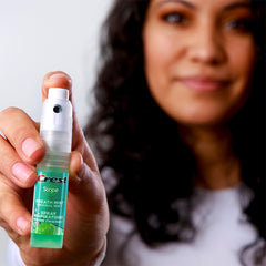 Crest Scope etiqueta con instrucciones y beneficios visibles