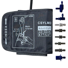 CSYLMD comparación de tamaño medio con regla para confirmar ajuste (22–32 cm)