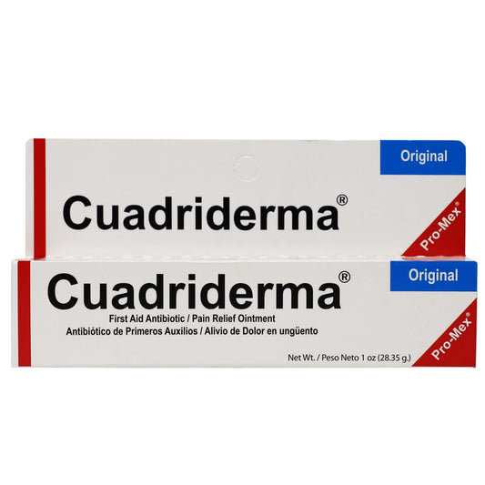 Cuadriderma tubo frontal mostrando la presentación y beneficio de protección