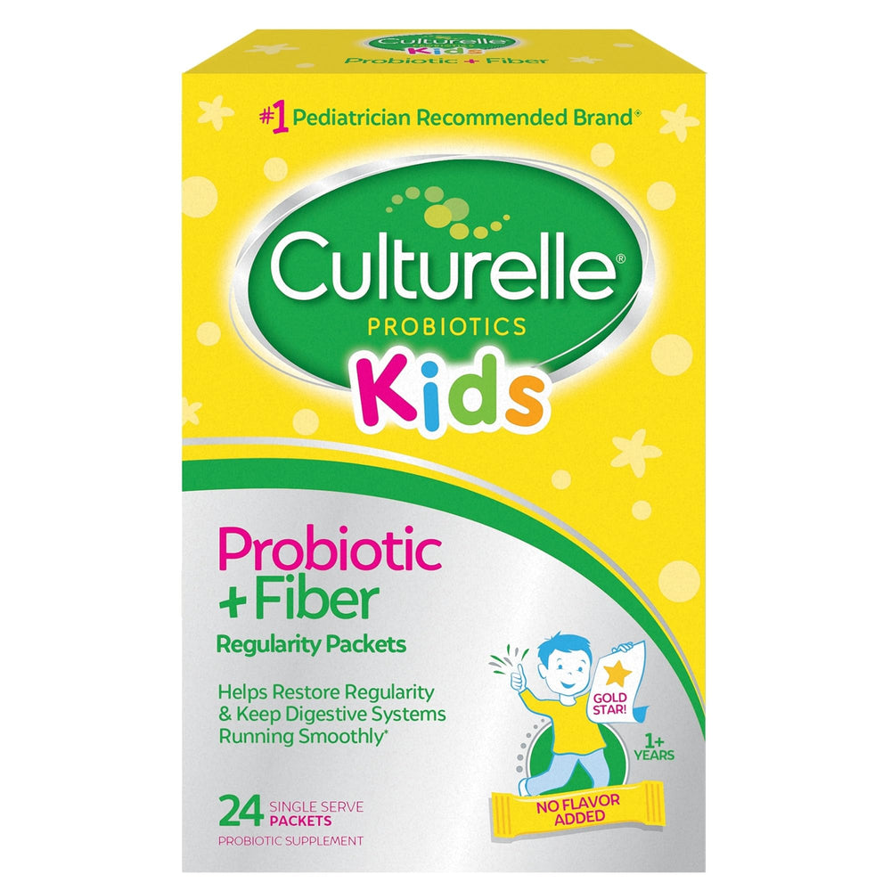 Culturelle empaque frontal con 24 sobres, fácil identificación y aporte probiótico