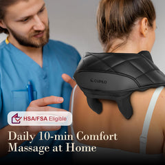 CuPiLo masajeador sobre una mesa en entorno doméstico, ideal para relajación