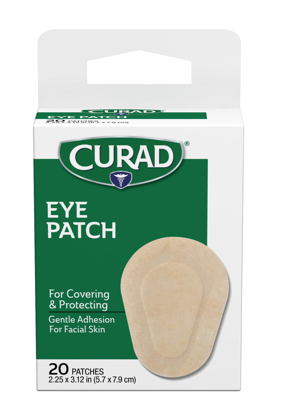 Curad parche ocular vista frontal protección cómoda