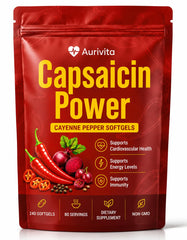 CURAIY frasco frontal mostrando Aurivita Capsaicin y cantidad 240