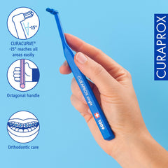 Curaprox limpiando alrededor de brackets, mayor control y cuidado