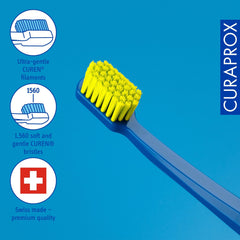 Detalle de filamentos Curaprox CS 1560 que revela densidad y suavidad