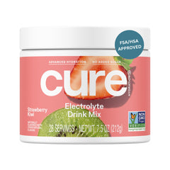 Cure Hydration frente del empaque mostrando 28 porciones y sabor