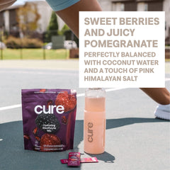 Cure Hydration ingredientes naturales coco y jugo real visibles