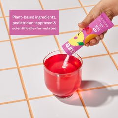 Cure Hydration vaso preparado con hielo, refresco natural para niños activos