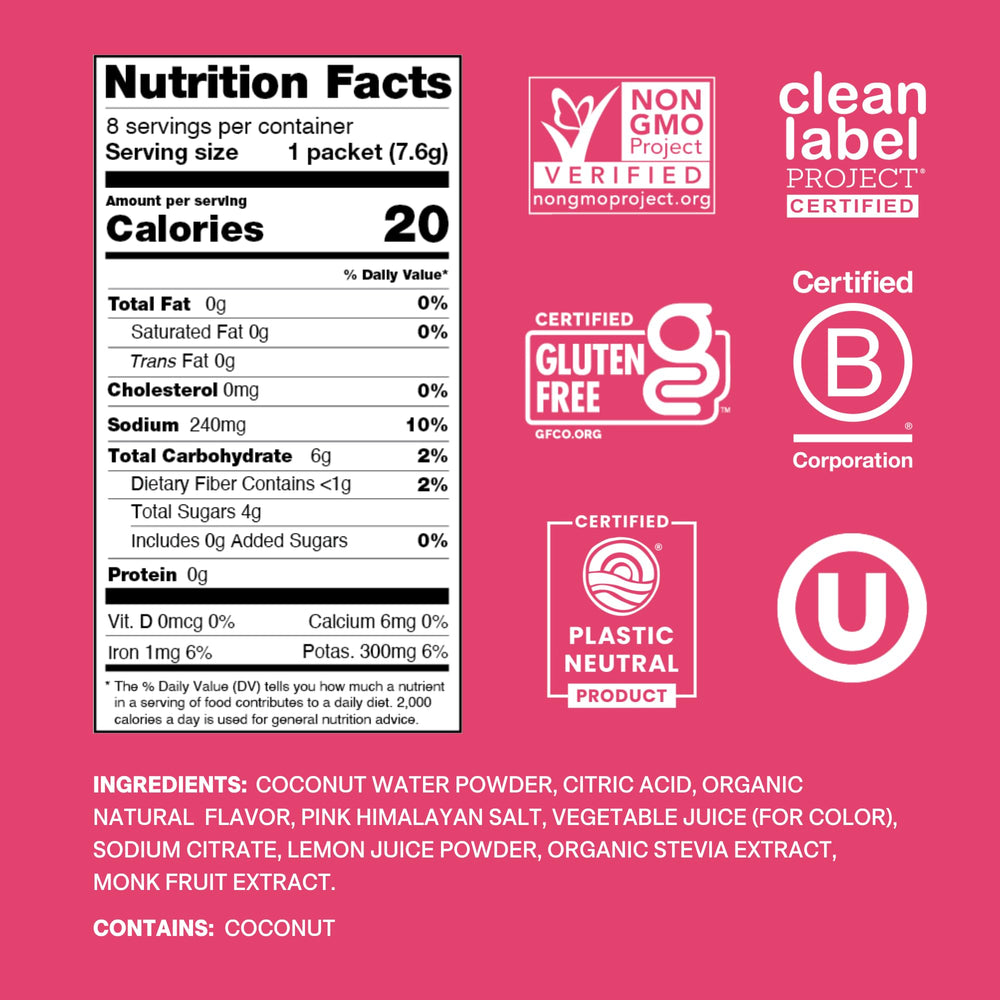 Cure Hydration detalle del polvo Tropical Punch para apreciar textura natural