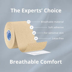CureTape Gentle aplicación con mano demostrando fácil colocación y comodidad