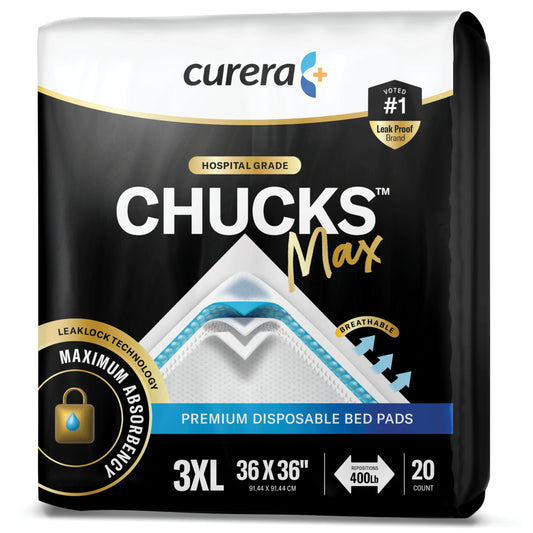Curera Chucks® MAX empaque frontal mostrando 20 unidades y protección total