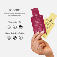 CYMBIOTIKA sobre abierto con líquido liposomal y textura visible