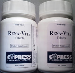 Cypress Pharmaceutical Rena-Vite frasco frontal mostrando etiqueta clara y conveniencia